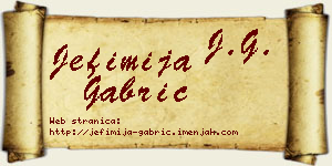 Jefimija Gabrić vizit kartica